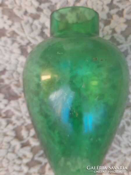 Zöld  üveg búra  15 cm magas
