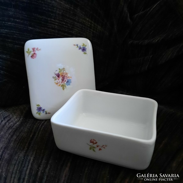 Hollóháza porcelán bonbonier/fedeles doboz