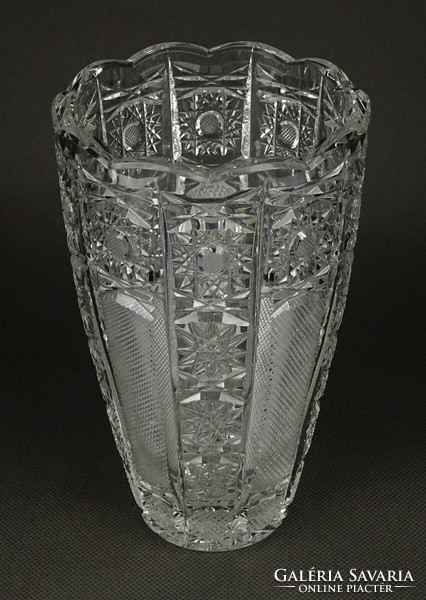 1P296 old flawless crystal vase flower vase 16.7 Cm