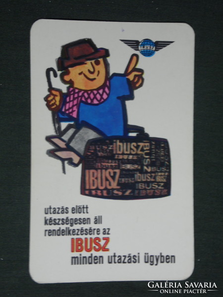 Card calendar, Ibus travel agency, graphic, cartoon, advertising figure, 1971, (1)
