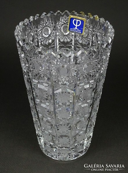 1P292 Régi jelzett Amfora kristály váza 16 cm