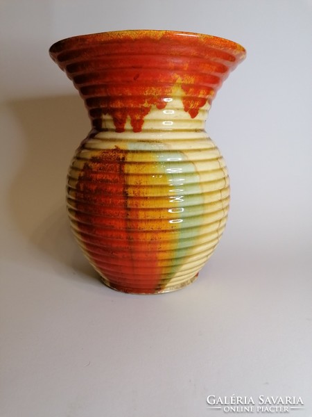 Extra ritka, antik Hollóházi váza, kb 25cm.
