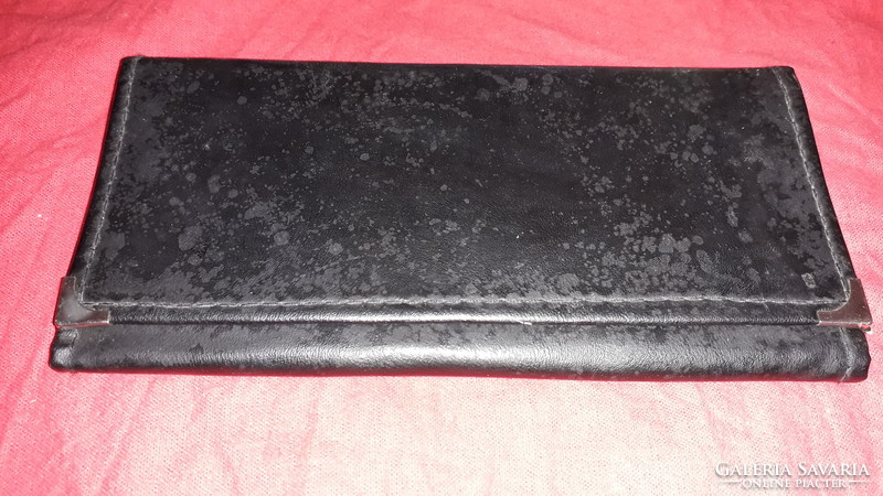 Régi fekete bőr pincér pénztárca " brifkó " jó állapotban 21 x 10 cm a képek szerint