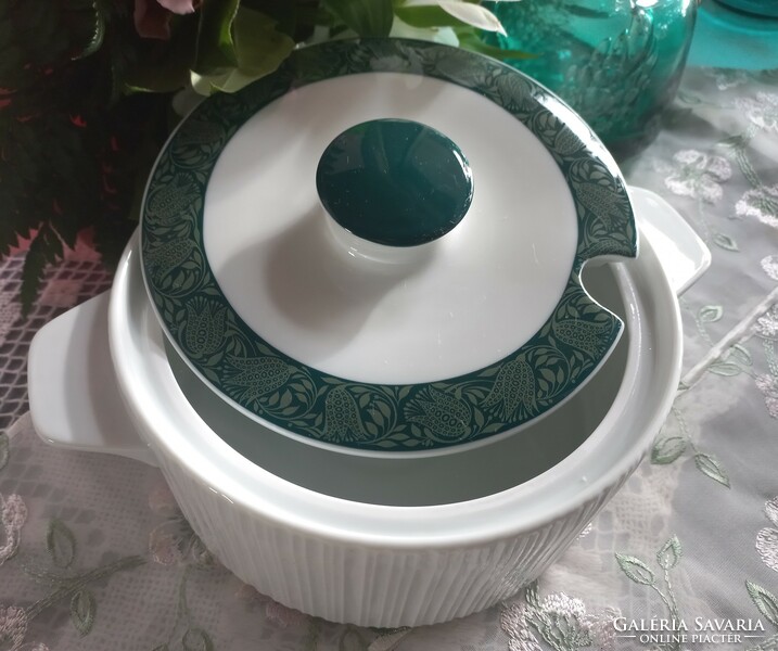 Rosenthal studio-linie bowl with lid, green border