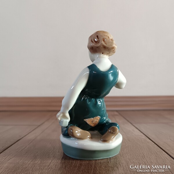 Old royal dux checker boy porcelain figurine