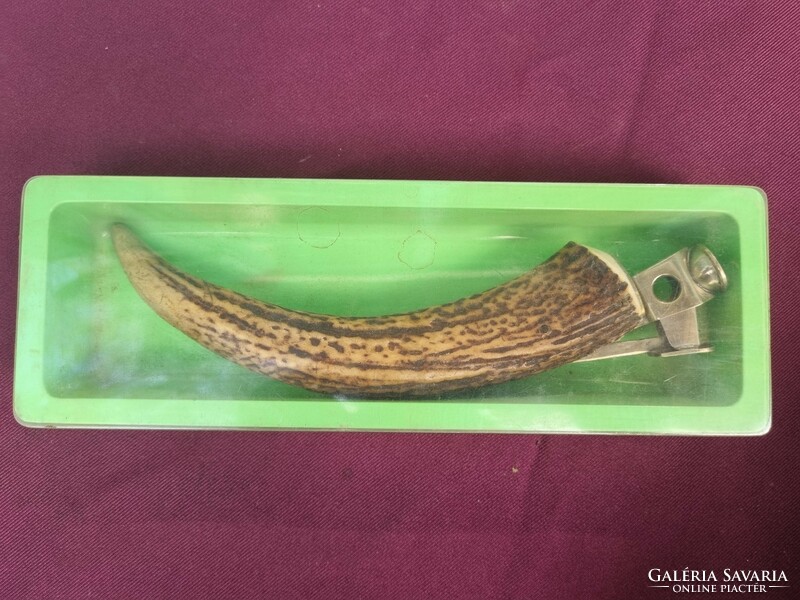 Cigar cutter with antler handle in original box