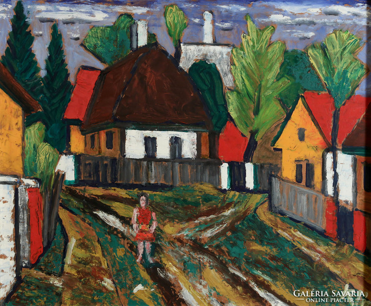 Zoltán Klie (1897-1992) jenny | Zzennyei art gallery street view landscape Bezerédy Castle artist colony
