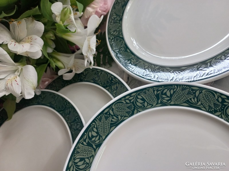 Rosenthal studio-linie cake plate 6 pieces, with green border