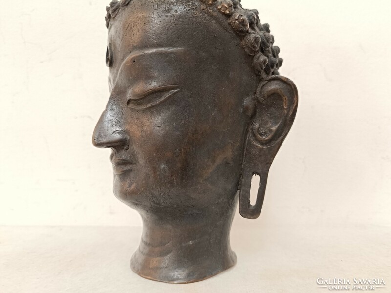 Antique Bronze Buddha Head Buddhism Buddhist Statue 281 8041
