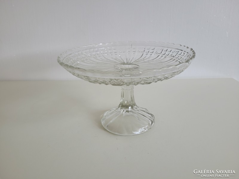 Old glass plate serving plate glass cake plate fruit plate