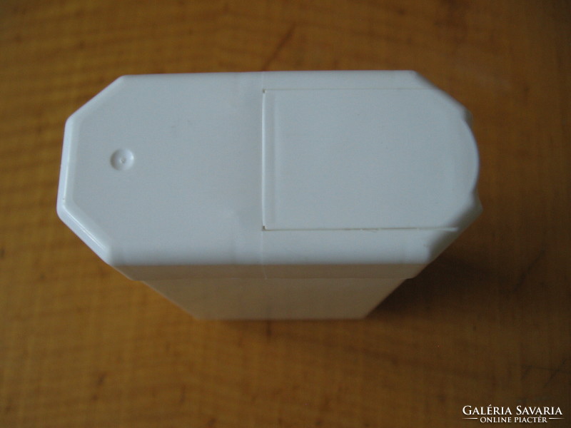 Retro white plastic sugar, salt dispenser, dragee holder