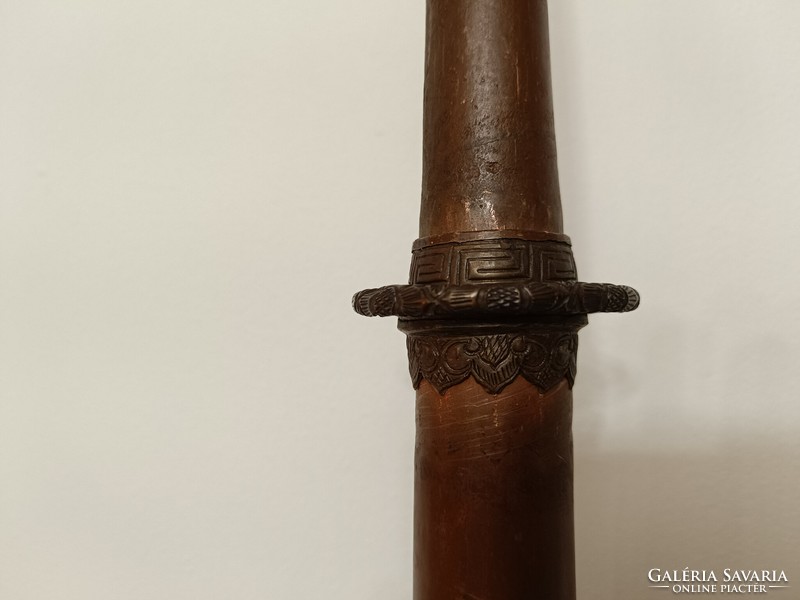 Antique Buddhist Tibetan Wind Instrument Tibet Buddha Red Copper Body with Brass Fitting 283 7981