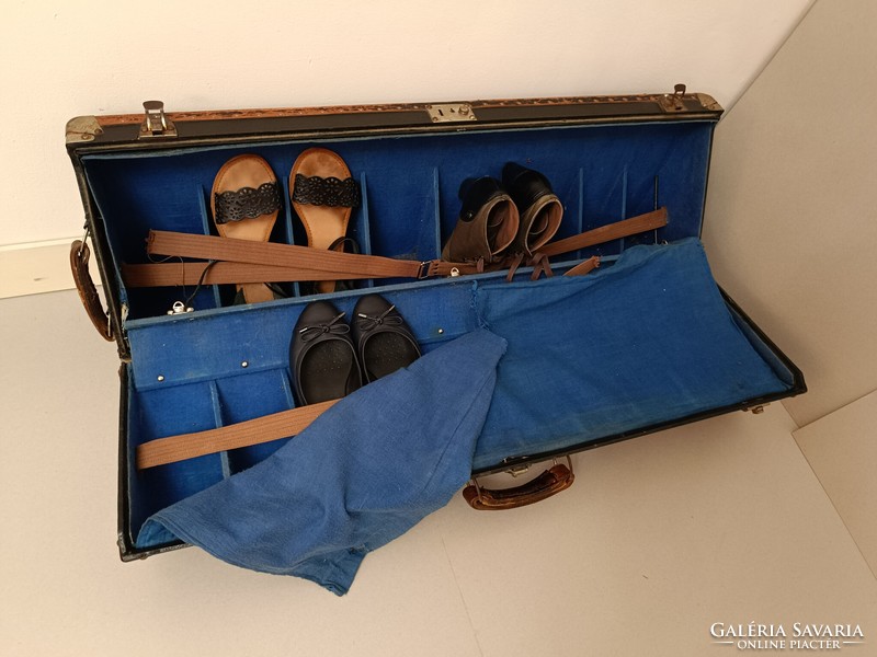 Antik bőrönd koffer jelmez film színház kellék különleges méretű megkímélt állapotú 401 8081