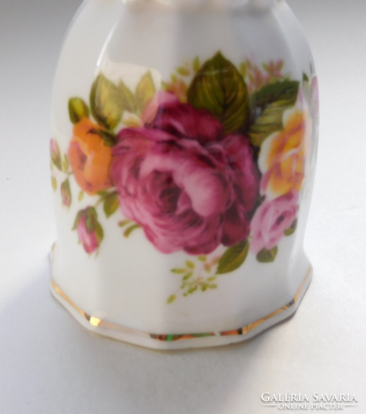 Angol "Cottage Rose" porcelán csengettyű