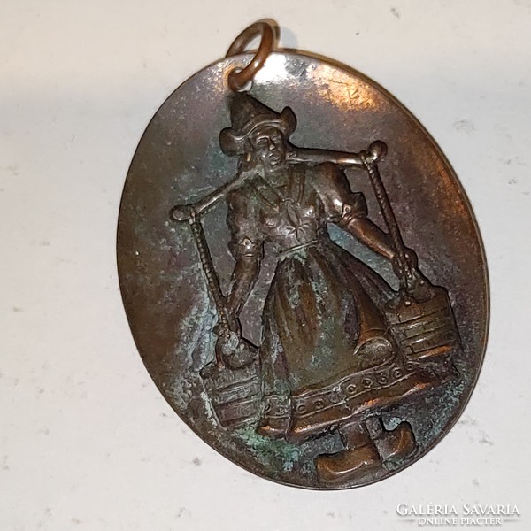 Old red copper pendant