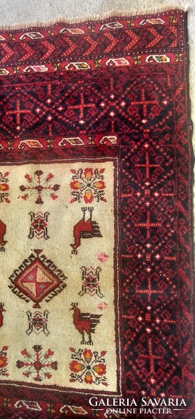 Hand-knotted afshar carpet with birds is negotiable