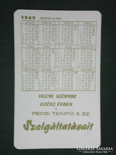 Card calendar, Pécs tempo set, Builder, transporter, repairer, recorder, 1969, (1)