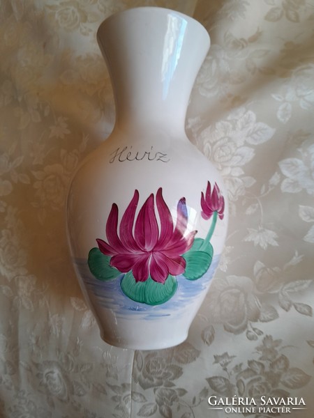 Hand-painted vase with hot water
