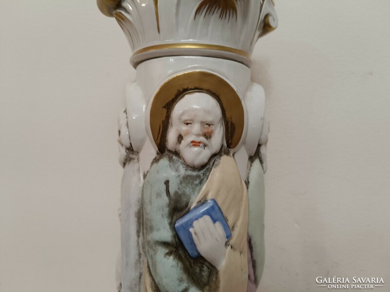 Antik Capo di monte porcelán sokalakos lámpa régi vezetékezés 4 apostol 377 8077