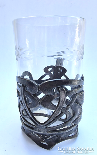 Art Nouveau pewter cup