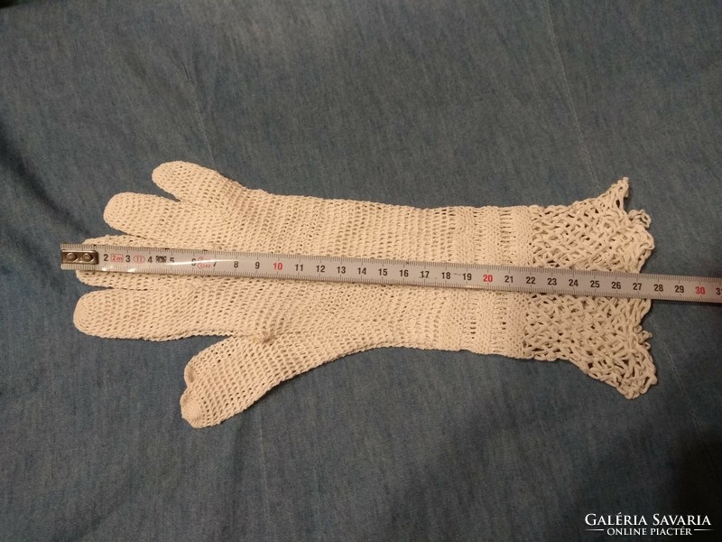 Old crocheted lace gloves