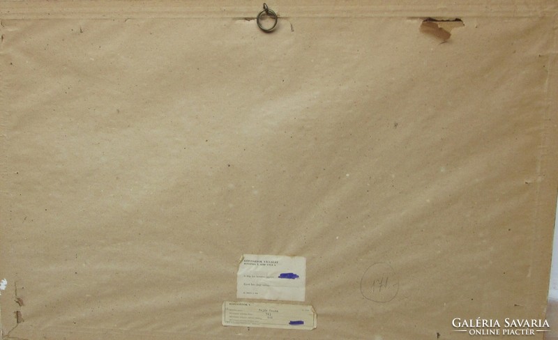 Fejér Csaba 1936 - 2002 , képcsarnokos  olajfestmény tájkép, jelzett, 80 x 51 cm, 74,5 x 45.5 cm