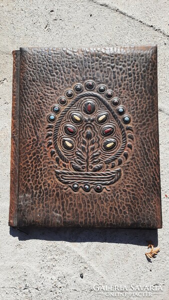 Antique Art Nouveau genuine leather folder 31x38 cm.