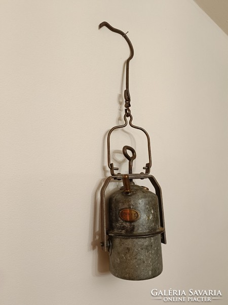 Antik bányász szerszám vájár bakter vasutas karbid lámpa 342 8019