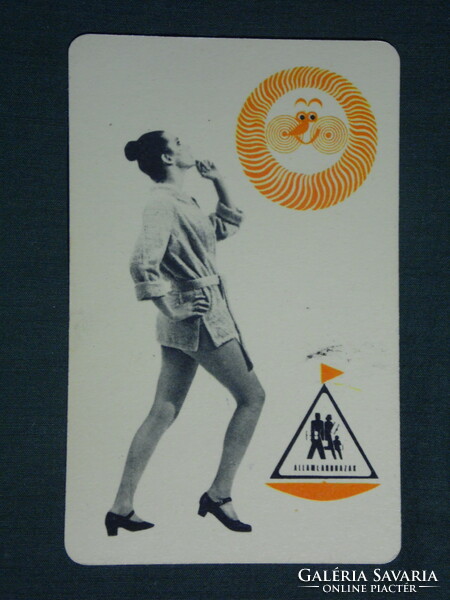 Kártyanaptár, Állami Áruház,ruházat,divat,erotikus női modell,grafikai rajzos,nap, 1968 ,  (1)
