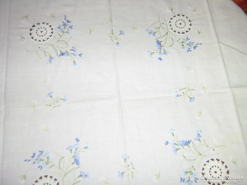 Beautiful machine-embroidered crochet tablecloth