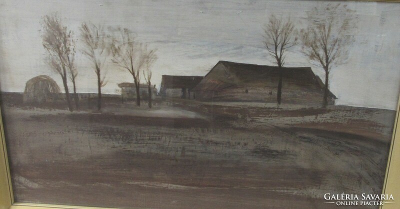 Csaba Fejér 1936 - 2002, gallery oil painting landscape, marked, 80 x 51 cm, 74.5 x 45.5 cm