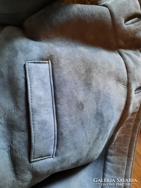 Gray leather fur exclusive quality