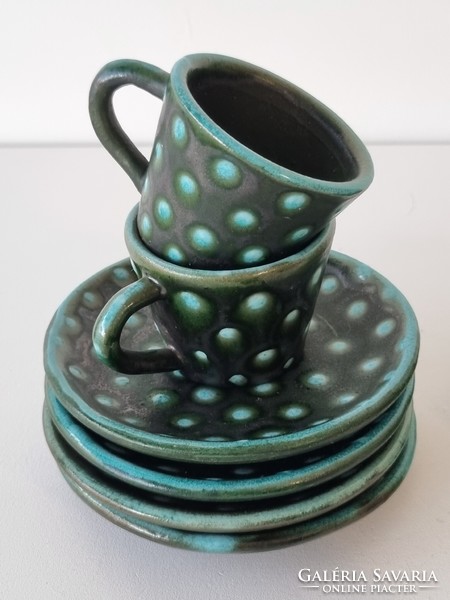 Vintage applied art ceramic coffee set - for 6 people