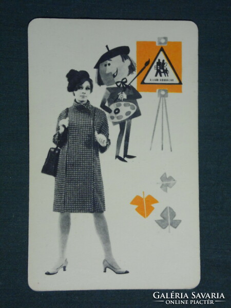 Kártyanaptár, Állami Áruház,ruházat,divat,erotikus női modell,grafikai rajzos, festő, 1968 ,  (1)