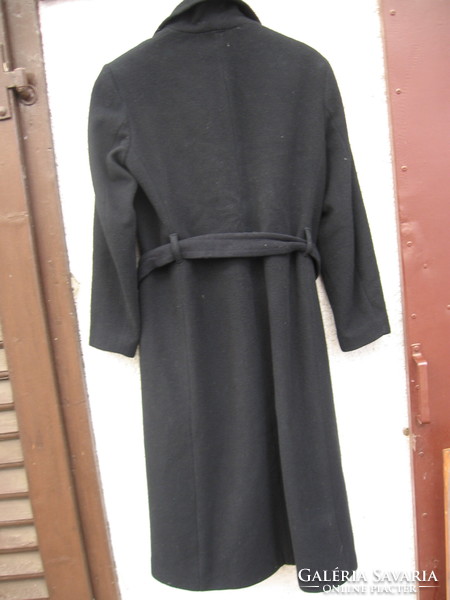 KOOKAI VICTOR HUGO fekete gyapjús szövet női hosszú kabát 40