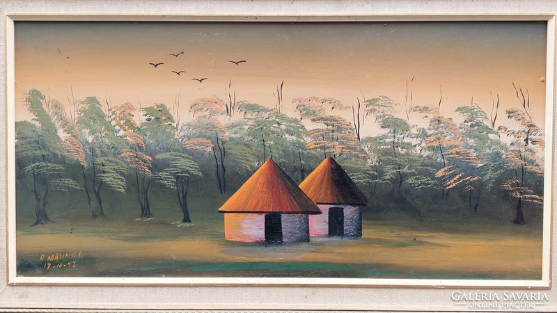 Jelzett festmény 1972, kunyhók