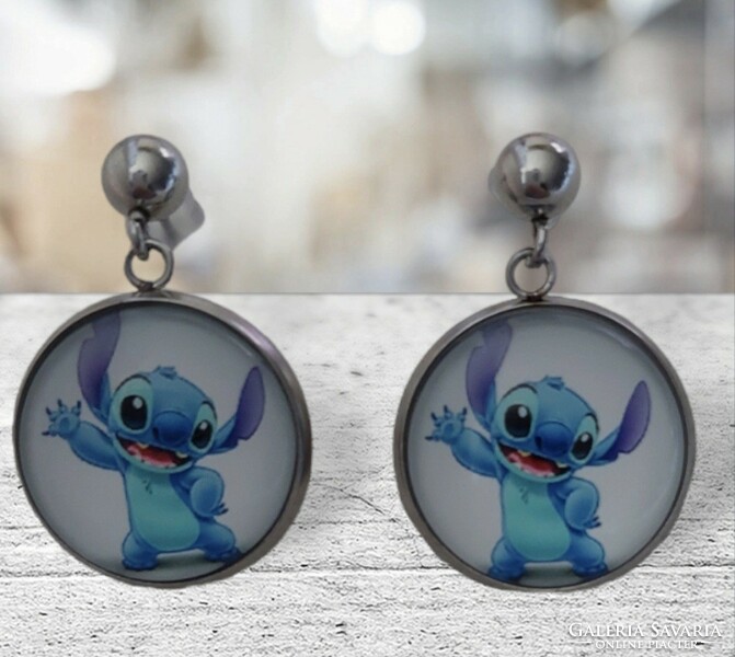 Stitch logo earrings