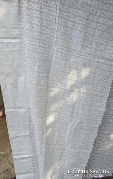 Old textile material, thin cotton, transparent, patterned in material 320 x 73 cm + baby clothes, decor, ...
