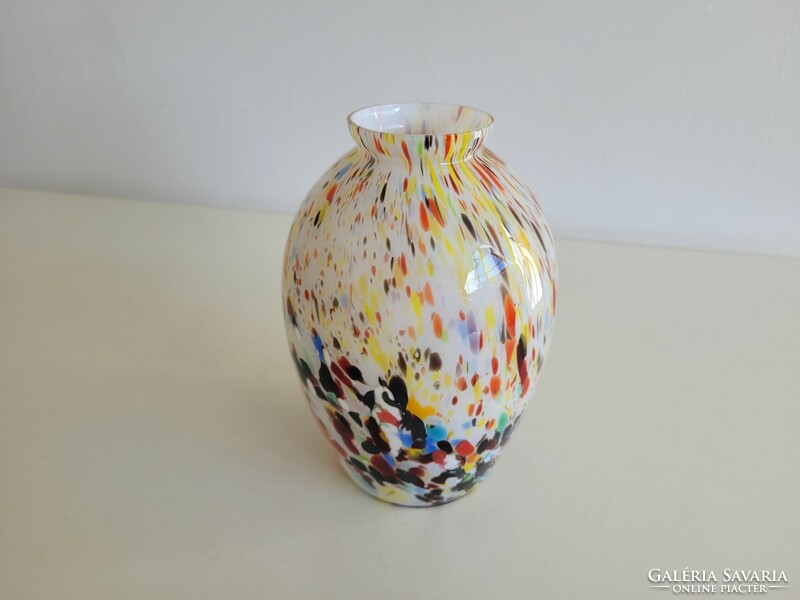 Old retro Murano colored glass vase mid century vase