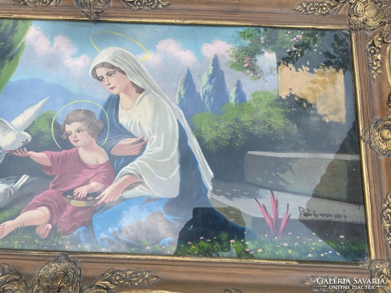 Holy picture in blonde frame