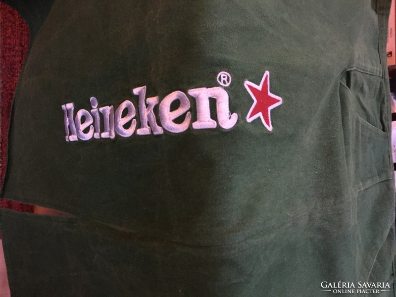 Original heineken long, green, waiter apron with 2 large pockets, marked