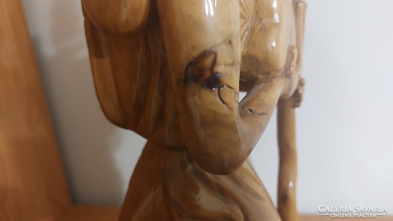 (K) Asian wood sculpture