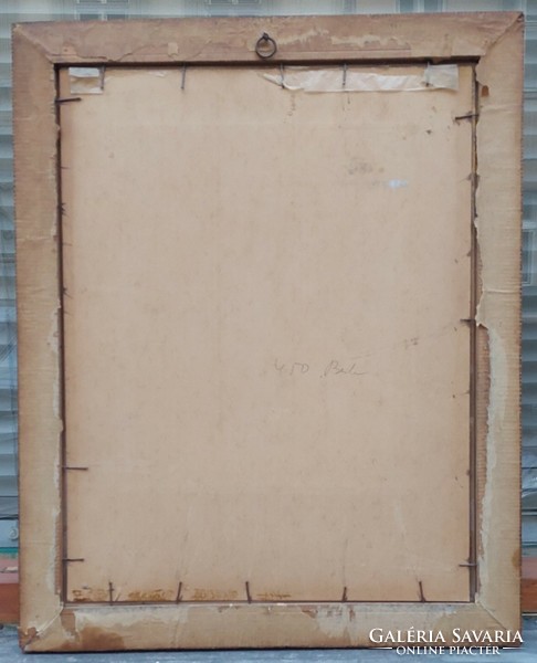 Glazed gold-wood picture frame, internal size 45x35 cm