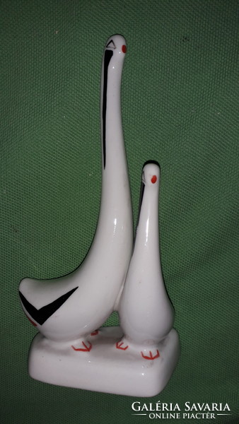 Antique aquincum porcelain art deco - pair of geese figure 13 cm according to the pictures