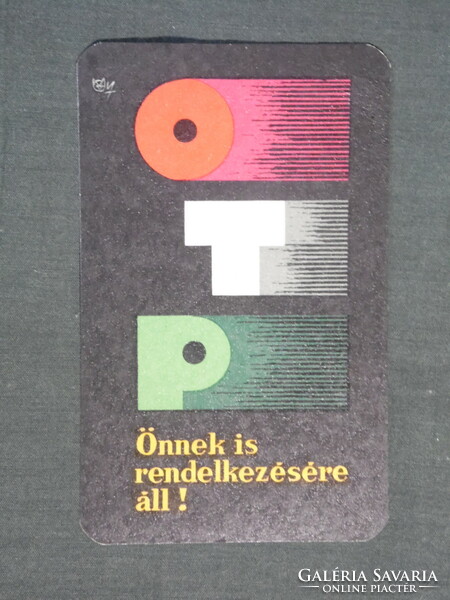 Kártyanaptár, OTP takarékpénztár ,grafikai rajzos, 1965 ,  (1)
