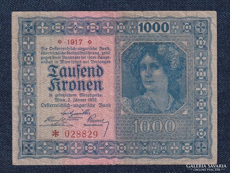 Ausztria 1000 Korona bankjegy 1922 (id81176)