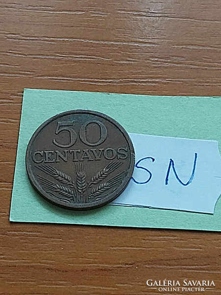 Portugal 50 centavos 1970 bronze sn
