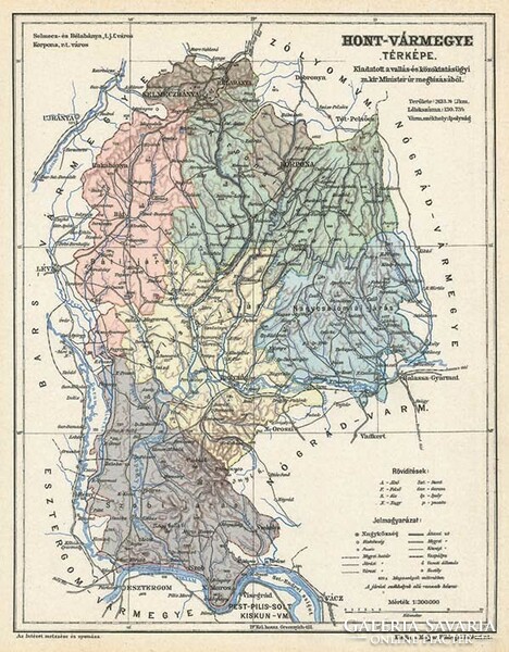 Hont vármegye térképe (Reprint: 1905)