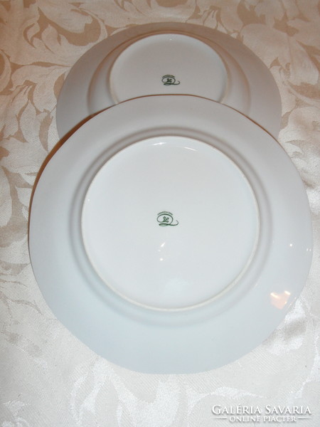 German porcelain flat and deep plate, tableware set with poppies (12 pcs.)