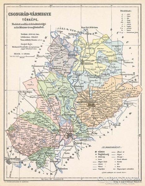 Map of Csongrád county (reprint: 1905)